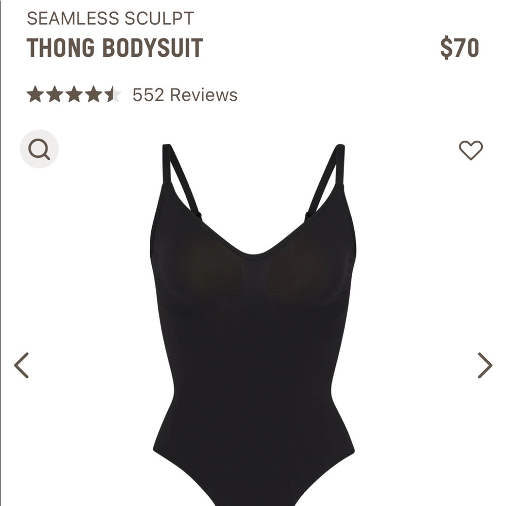 skims thong bodysuit brand new never warn l-xl